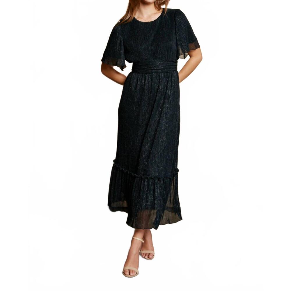 NEW CELADON luxe crinkle dress in black